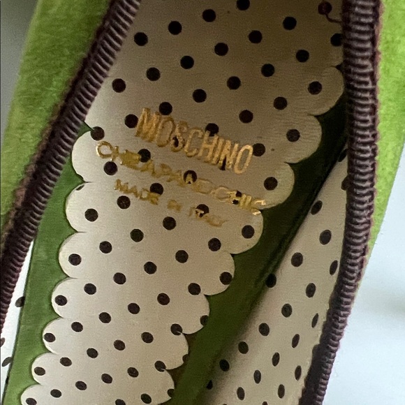 Moschino Green Bow Peep-Toe Heels - Picture 2 of 6